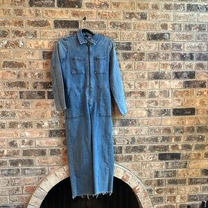 Denim Long Sleeve Jumpsuit